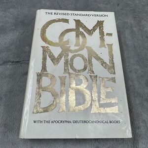 Collins Common Bible RSV 1973 Hardcover Cream Gold Ecumenical Apocrypha Good